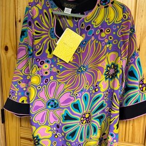 NWT Bob Mackie Wearable Art Silk Pucci Hippie Tunic